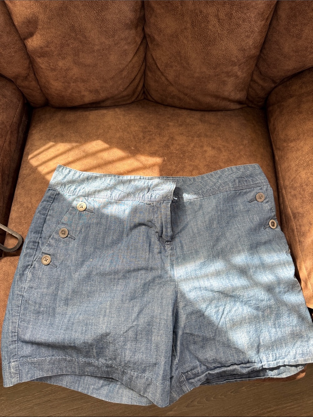 The Limited Light Blue Button-Accent Bermuda Shorts